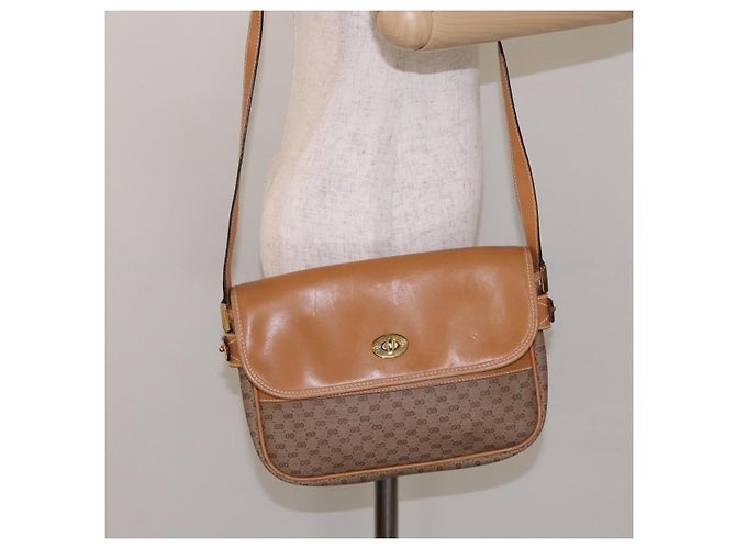 Gucci Bolso de Hombro Micro GG Supreme PVC Beige Dorado Auth ki5939 - vista 21