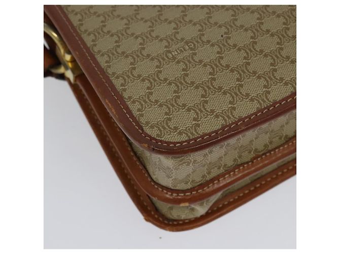 Céline Borsa a Spalla in Tela Macadam CELINE PVC Beige Oro Auth 136803 D'oro - vista 15