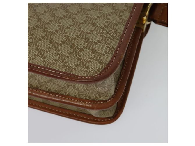 Céline Borsa a Spalla in Tela Macadam CELINE PVC Beige Oro Auth 136803 D'oro - vista 16