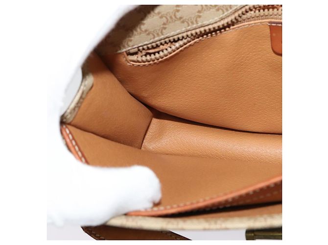 Céline Borsa a Spalla in Tela Macadam CELINE PVC Beige Oro Auth 136803 D'oro - vista 21