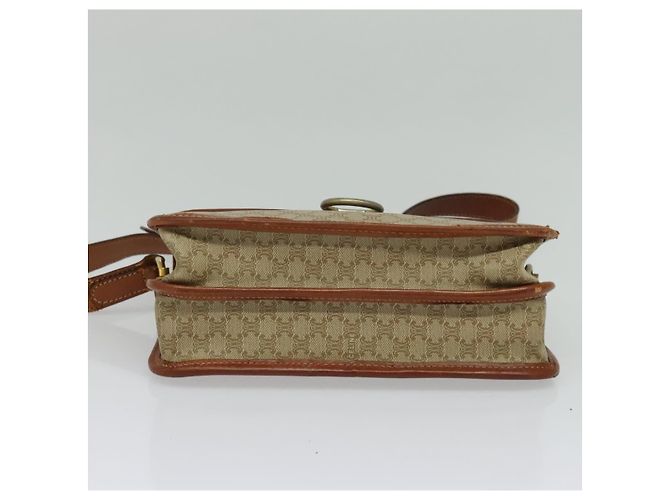 Céline Borsa a Spalla in Tela Macadam CELINE PVC Beige Oro Auth 136803 D'oro - vista 5