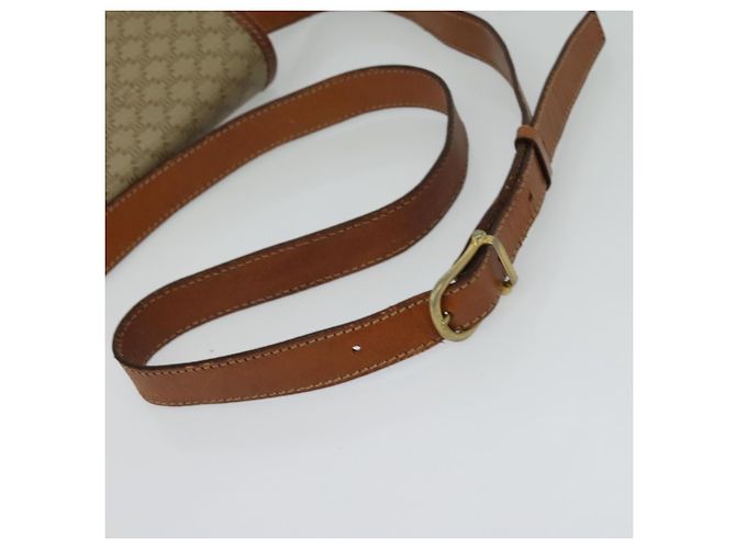 Céline Borsa a Spalla in Tela Macadam CELINE PVC Beige Oro Auth 136803 D'oro - vista 7