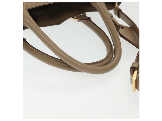 Saffiano Borsa PRADA in pelle Safiano 2 in 1 beige oro Auth BA4750 D'oro - vista 14