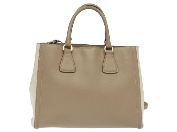 Saffiano Borsa PRADA in pelle Safiano 2 in 1 beige oro Auth BA4750 D'oro - vista 2