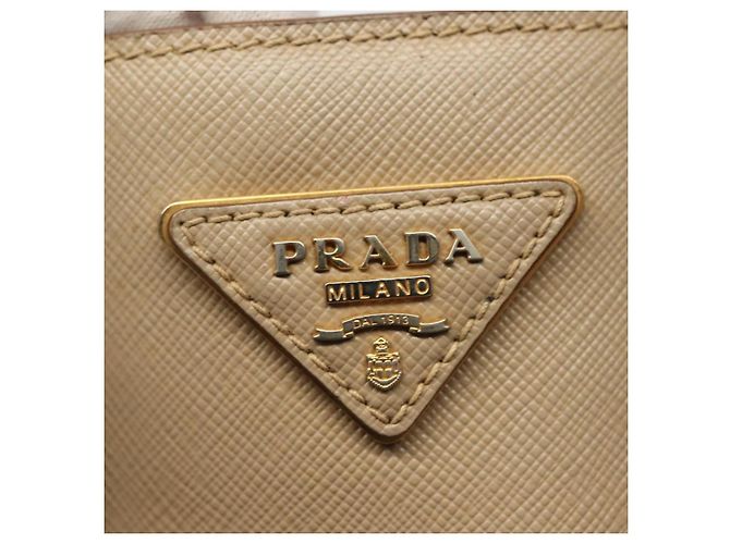 Saffiano Borsa PRADA in pelle Safiano 2 in 1 beige oro Auth BA4750 D'oro - vista 23