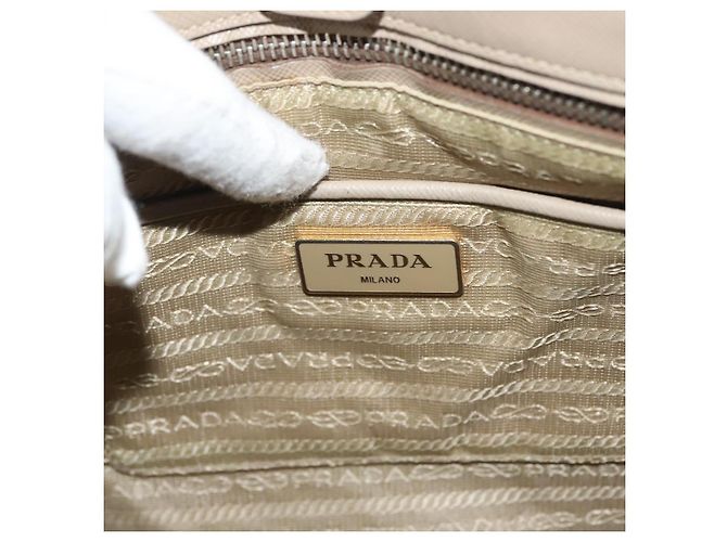 Saffiano Borsa PRADA in pelle Safiano 2 in 1 beige oro Auth BA4750 D'oro - vista 24