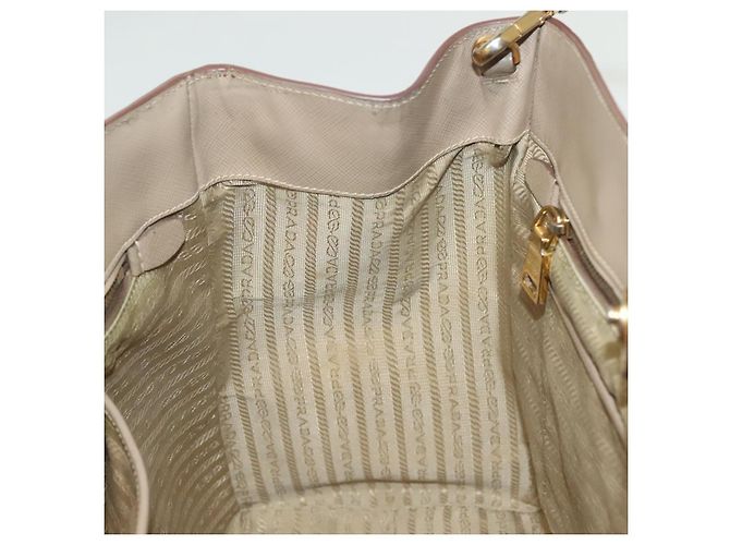 Saffiano Borsa PRADA in pelle Safiano 2 in 1 beige oro Auth BA4750 D'oro - vista 25