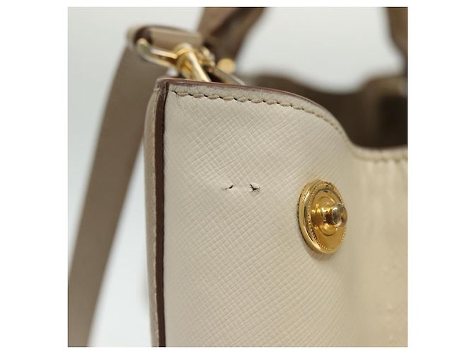 Saffiano Borsa PRADA in pelle Safiano 2 in 1 beige oro Auth BA4750 D'oro - vista 4