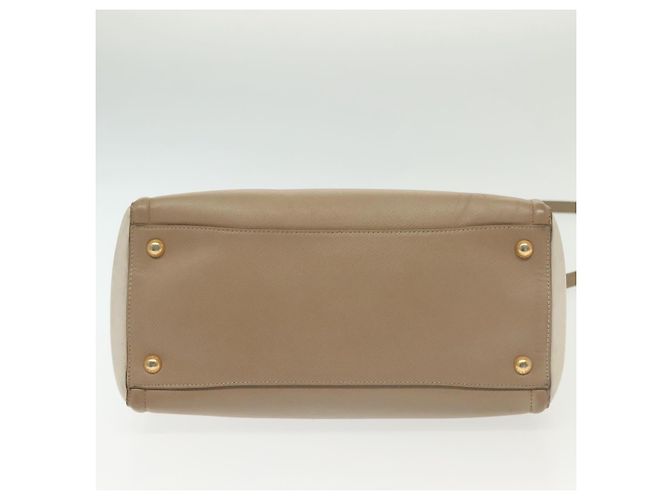 Saffiano Borsa PRADA in pelle Safiano 2 in 1 beige oro Auth BA4750 D'oro - vista 7