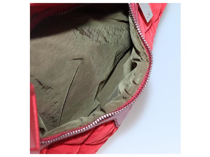 CHANEL Borsa a Mano Coco Cocoon Nylon Rossa Argento CC Auth 138367 Rosso - vista 23