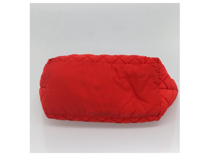CHANEL Borsa a Mano Coco Cocoon Nylon Rossa Argento CC Auth 138367 Rosso - vista 5