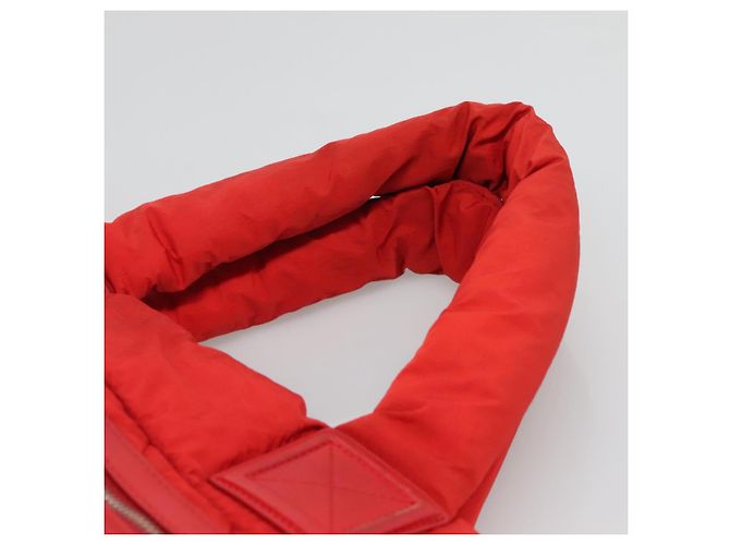 CHANEL Borsa a Mano Coco Cocoon Nylon Rossa Argento CC Auth 138367 Rosso - vista 8