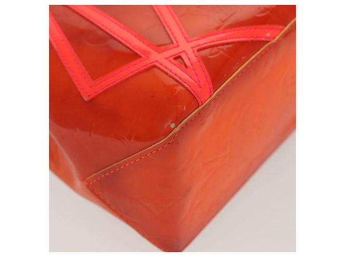 LOUIS VUITTON Borsa Reade PM Monogram Vernis Fluo Rosa Arancio M91903 Auth 137397 Arancione - vista 16