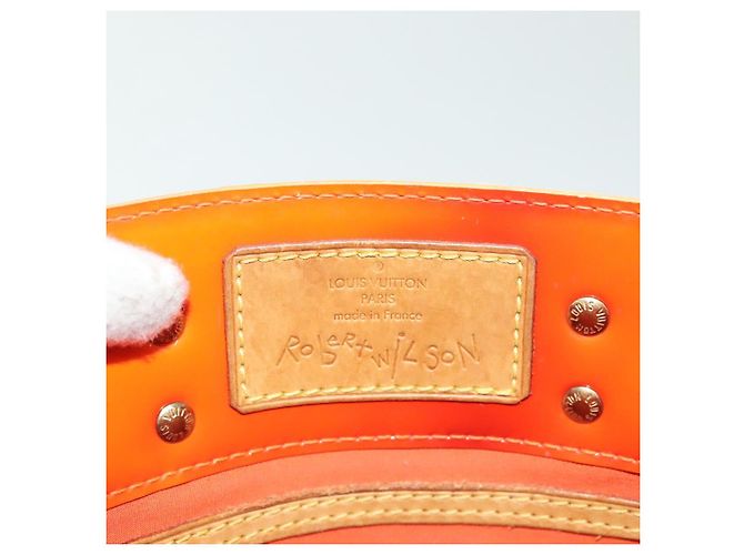 LOUIS VUITTON Borsa Reade PM Monogram Vernis Fluo Rosa Arancio M91903 Auth 137397 Arancione - vista 18