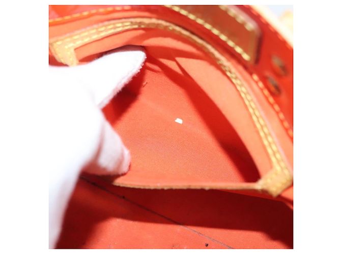 LOUIS VUITTON Borsa Reade PM Monogram Vernis Fluo Rosa Arancio M91903 Auth 137397 Arancione - vista 21