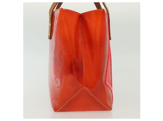 LOUIS VUITTON Borsa Reade PM Monogram Vernis Fluo Rosa Arancio M91903 Auth 137397 Arancione - vista 3