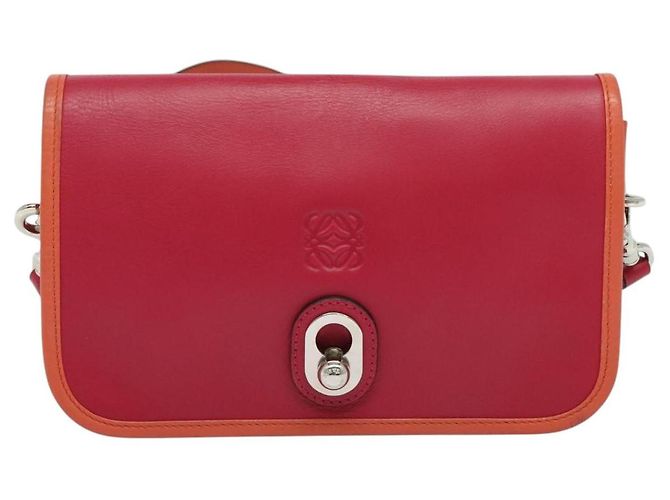 LOEWE Borsa a Spalla Ines Pelle Rosa Argento Auth 138557 - vista 13