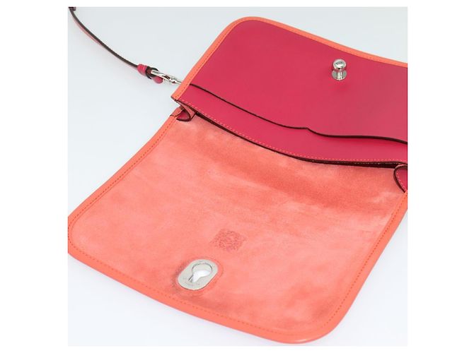 LOEWE Borsa a Spalla Ines Pelle Rosa Argento Auth 138557 - vista 19