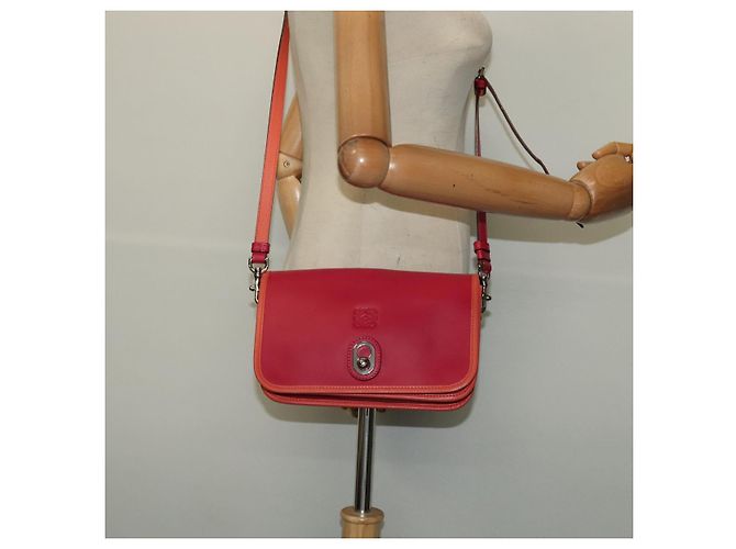 LOEWE Borsa a Spalla Ines Pelle Rosa Argento Auth 138557 - vista 25