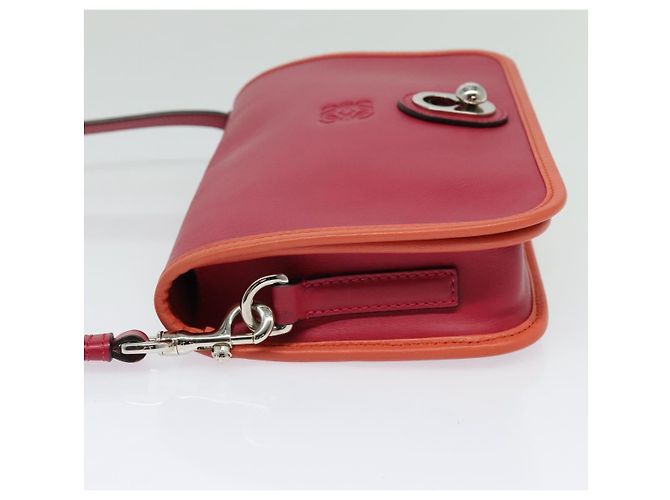 LOEWE Borsa a Spalla Ines Pelle Rosa Argento Auth 138557 - vista 3