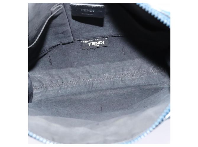 FENDI Zucca Canvas Schultertasche PVC Blau Silber Authentisch bs28711 - Ansicht 11
