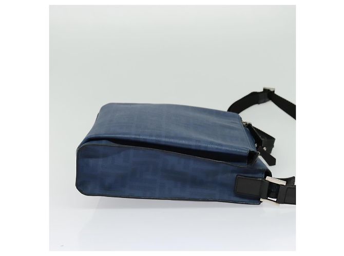 FENDI Zucca Canvas Schultertasche PVC Blau Silber Authentisch bs28711 - Ansicht 4