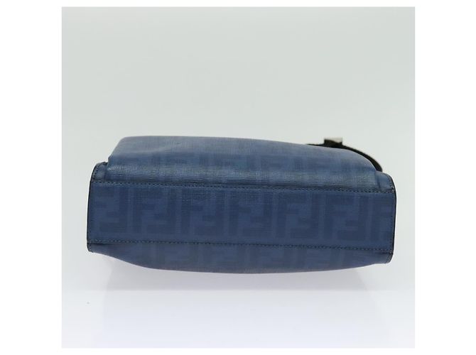 FENDI Zucca Canvas Schultertasche PVC Blau Silber Authentisch bs28711 - Ansicht 5