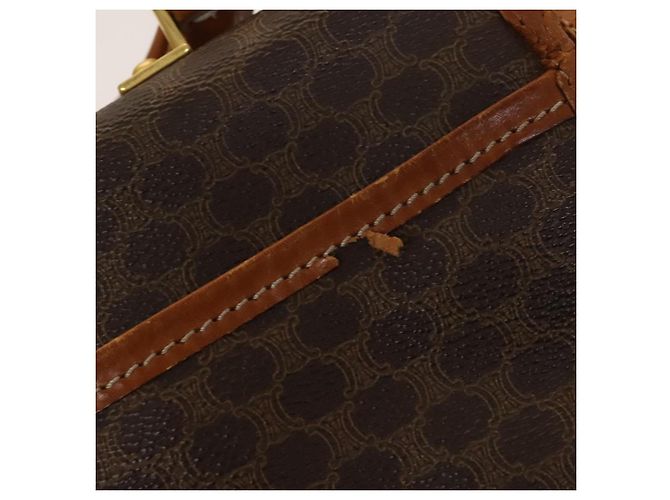 Céline Borsa a Spalla in Tela Macadam CELINE in Pelle PVC Marrone Oro Auth bs28466 D'oro - vista 10