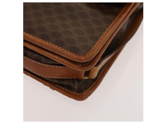 Céline Borsa a Spalla in Tela Macadam CELINE in Pelle PVC Marrone Oro Auth bs28466 D'oro - vista 16