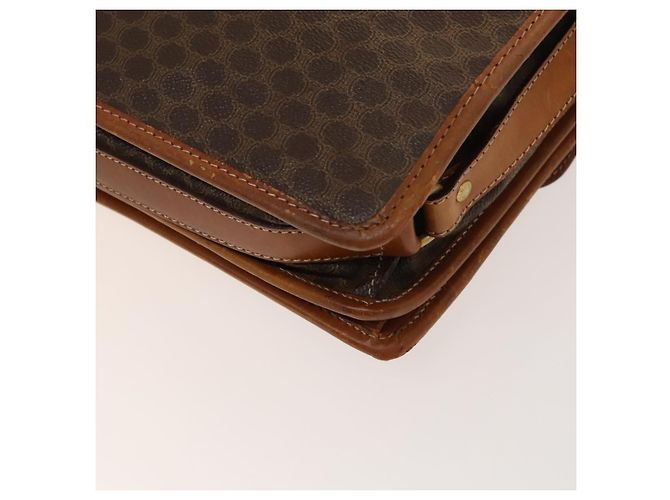 Céline Borsa a Spalla in Tela Macadam CELINE in Pelle PVC Marrone Oro Auth bs28466 D'oro - vista 18