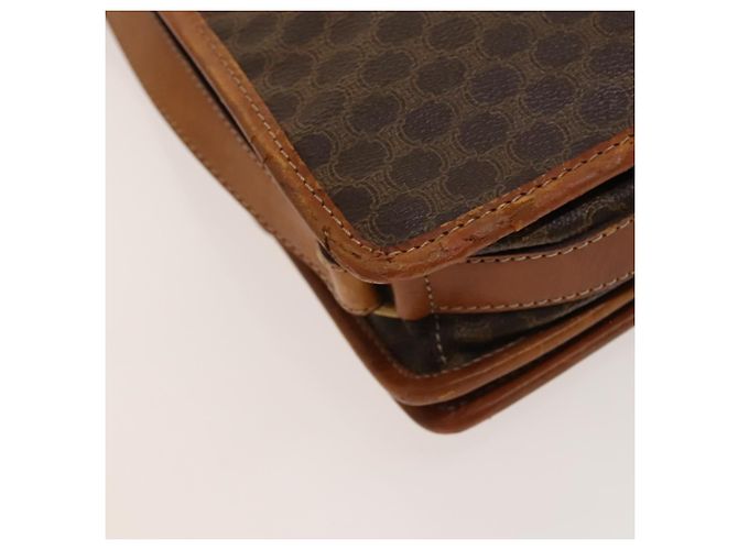 Céline Borsa a Spalla in Tela Macadam CELINE in Pelle PVC Marrone Oro Auth bs28466 D'oro - vista 19