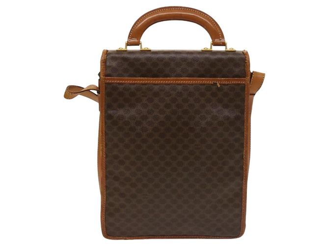 Céline Borsa a Spalla in Tela Macadam CELINE in Pelle PVC Marrone Oro Auth bs28466 D'oro - vista 2