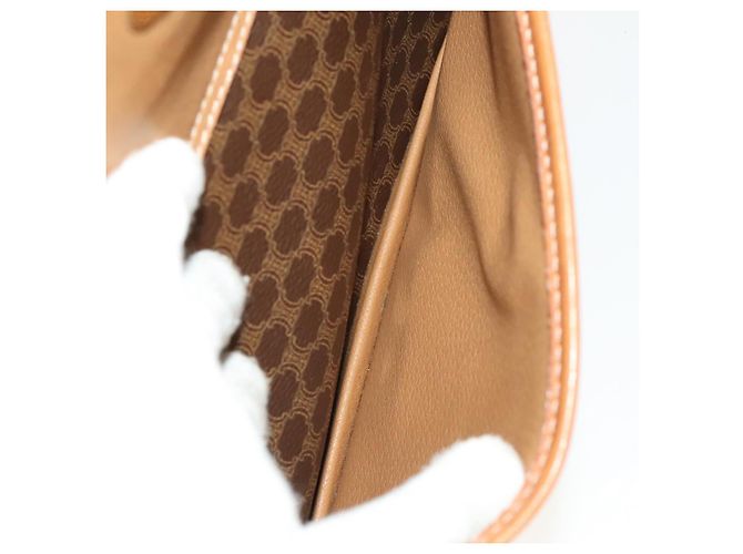 Céline Borsa a Spalla in Tela Macadam CELINE in Pelle PVC Marrone Oro Auth bs28466 D'oro - vista 27