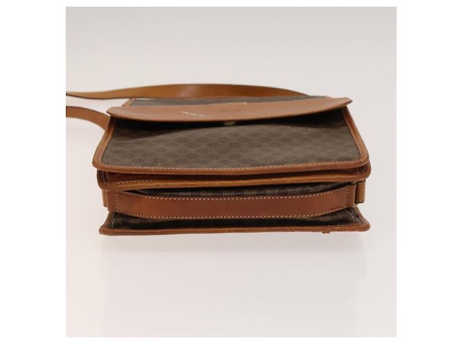 Céline Borsa a Spalla in Tela Macadam CELINE in Pelle PVC Marrone Oro Auth bs28466 D'oro - vista 5