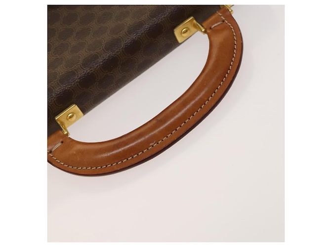 Céline Borsa a Spalla in Tela Macadam CELINE in Pelle PVC Marrone Oro Auth bs28466 D'oro - vista 8