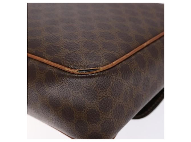 Céline Borsa a Spalla in Tela Macadam CELINE in Pelle PVC Marrone Oro Auth 139442 D'oro - vista 16