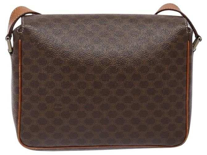 Céline Borsa a Spalla in Tela Macadam CELINE in Pelle PVC Marrone Oro Auth 139442 D'oro - vista 2