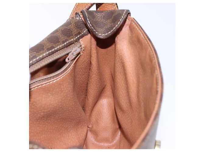 Céline Borsa a Spalla in Tela Macadam CELINE in Pelle PVC Marrone Oro Auth 139442 D'oro - vista 20