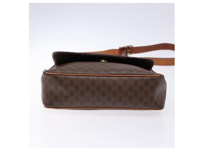Céline Borsa a Spalla in Tela Macadam CELINE in Pelle PVC Marrone Oro Auth 139442 D'oro - vista 5