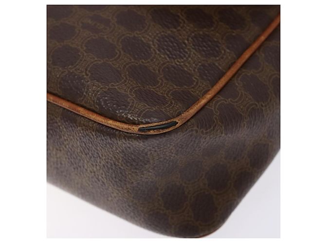 Céline Borsa a Spalla in Tela Macadam CELINE in Pelle PVC Marrone Oro Auth 139442 D'oro - vista 8