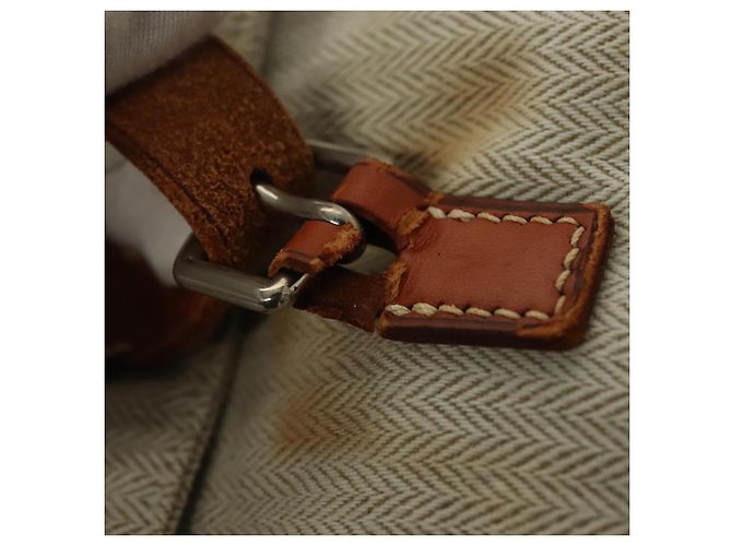Hermès HERMES Borsa a mano Buggy in tela beige argento Auth 135703 - vista 10