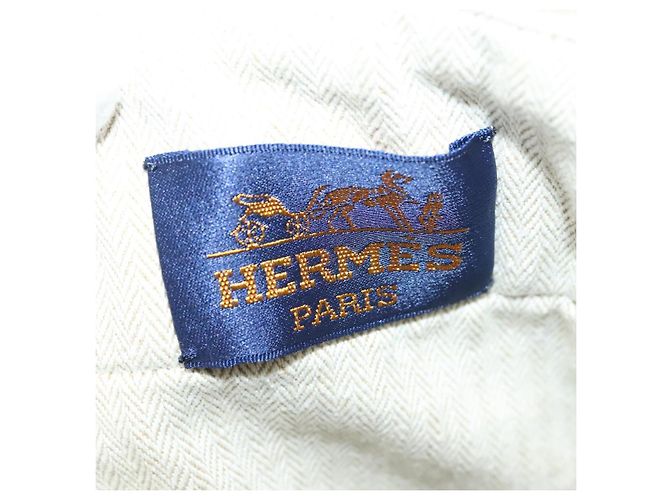 Hermès HERMES Borsa a mano Buggy in tela beige argento Auth 135703 - vista 11