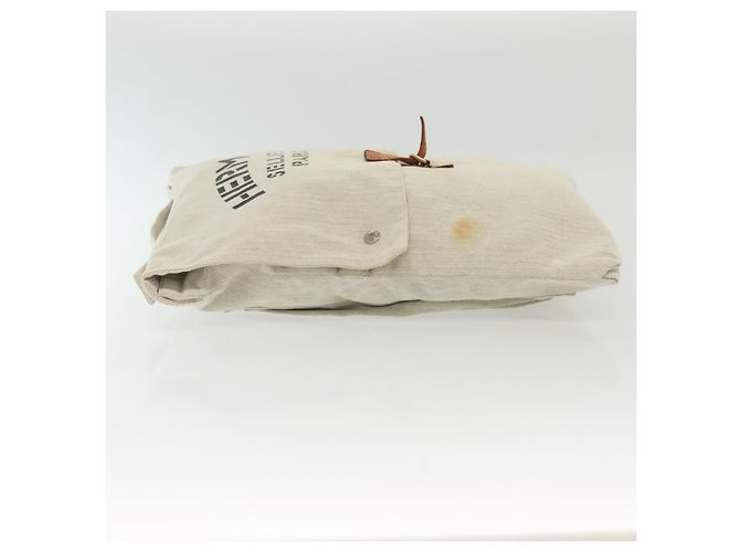 Hermès HERMES Borsa a mano Buggy in tela beige argento Auth 135703 - vista 4