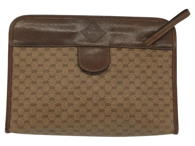 GUCCI Clutch Micro GG Supreme PVC Beige 67 039 5465 Auth 133508 - vista 2
