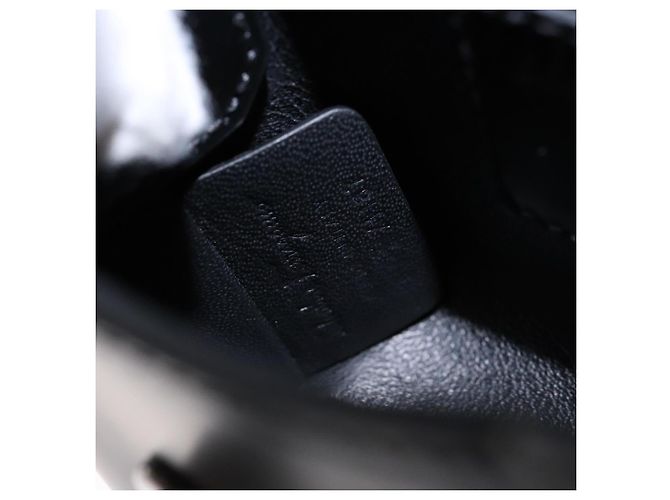 Borsa a mano Gancini in pelle nera e argento di Salvatore Ferragamo Auth 137178 Nero - vista 11
