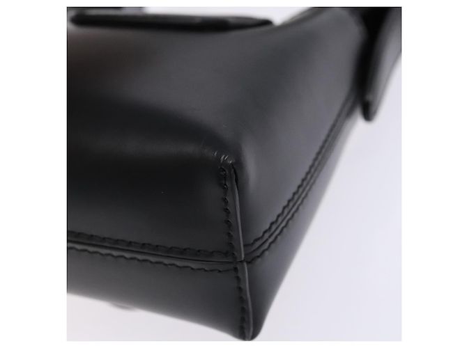 Borsa a mano Gancini in pelle nera e argento di Salvatore Ferragamo Auth 137178 Nero - vista 15