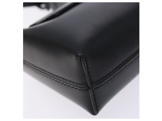 Borsa a mano Gancini in pelle nera e argento di Salvatore Ferragamo Auth 137178 Nero - vista 16