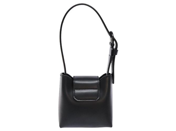 Borsa a mano Gancini in pelle nera e argento di Salvatore Ferragamo Auth 137178 Nero - vista 2