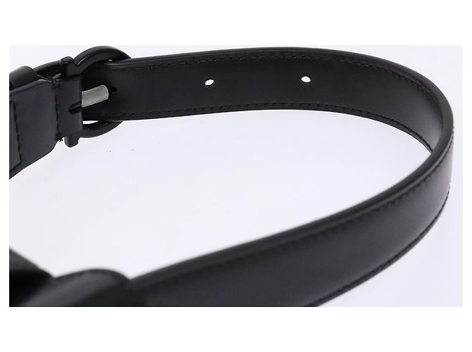 Borsa a mano Gancini in pelle nera e argento di Salvatore Ferragamo Auth 137178 Nero - vista 8