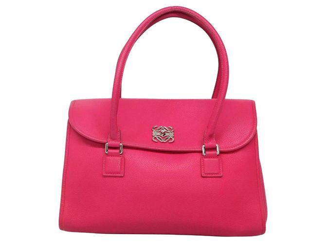 Borsa a Spalla LOEWE in Pelle Rosa Argento Autentica 138559 - vista 13